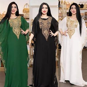 Roupas étnicas wepbel africano mulheres abaya vestido islâmico bordado renda de renda muçulmana kaftan solto caftan o-deco