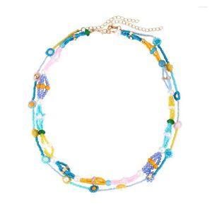 Choker Bohemian Hand-woven pärlhalsband sätter 2023 Summer Multi-Layer SWWET CLAVICLE CHAMID