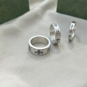 Luxurys Designer-Ring, Silberringe für Damen und Herren, Vintage-Schlichtheit, Bienenmuster, Schmuck, lässig, Party, Strand