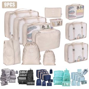 Organizador de bolsa 9pcs Bolsa de armazenamento de viagem Bag de viagens para roupas para roupas de guarda