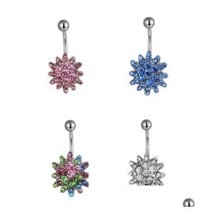 Navel Bell Button Rings D0083 Flower Style Belly Stud Mix Colors Drop Delivery Jewelry Body Dhgarden Dhtox