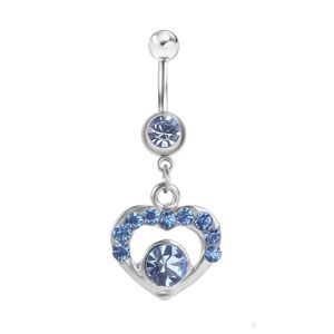 Navel Bell Button Rings D0086 Mix Colors Clear Color1 Color Nice Belly Ring Heart Style With Piercing Body Jewlery Drop Del Dhgarden Dhqbm