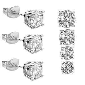 All-match Stainless Steel Cast Part round Zircon Stud Earrings Korean Fashion Men and Women Earrings Wholesale