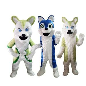 Performance Husky Dog Wolf Fox Mascot Costumes Halloween Fancy Party Dress Cartoon Character Carnival Xmas Easter Advertising Birthday Party Costume