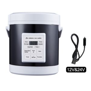 Electric Heated Lunch Boxes 12V 24V Mini Car Rice Cooker 16L car trucks electric soup porridge cooking machine food steamer warmer fast heating lunch box 230222