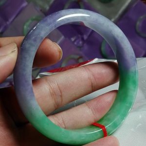 Bangle Send Certificate Real Birma Jades Purple Green Jadeite Certified Jade Bangles Myanmar Emerald Bracelets Biżuteria