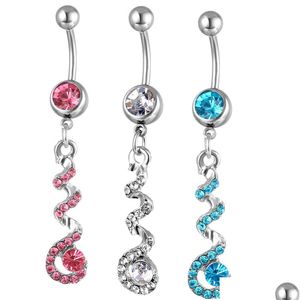 Navel Bell Button Rings D0554 Belly Ring Mix Colors Drop Delivery Jewelry Body Dhgarden Dhsbt