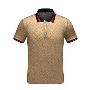 Camisetas masculinas designer masculino tee algod￣o resistente a lapir respir￡vel lappel Commercial Fashion Print Casual High-End Short Short Dh8s0