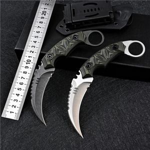 Karambit Claw Knife D2 Fixed Blade Camping Self Defense Hunting Survival Pocket Cold Bench Steel Tactical Push Knives C07 BM42 UT8196S