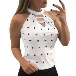 Женские танки Женские сексуальные без рукавов Slim Fit Vest Top Top 2023 Skinny Dot Укороченная укороченная блужда