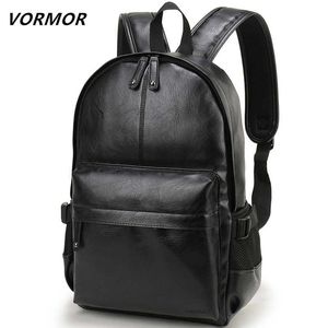 Backpack Bag Vormor Brand Men Backpack Leather School Bag Fashion Waterproof Travel Casual Book Male 230223