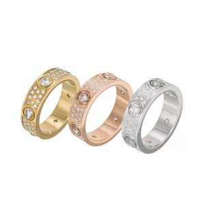 Fashion couple rings with rings couples diamond screw rings ladies stainless steel zircon jewelry gifts ladies accessories wholesale