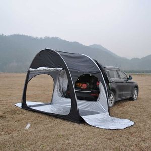 Tende e Rifugi SUV Nero Tenda Estensibile Posteriore per Auto Deposito Biciclette Campeggio Esterno Multiuso Ampio Spazio Oxford Rivestito Argento Impermeabile J230223