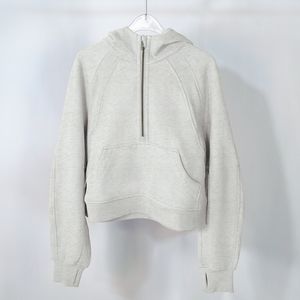 Sweatshirt für Damen, Kapuzenpullover, Kapuzenpullover, Designer für Damen, Sweatshirt, schwarzes Oberteil, Pullover, langärmlig, halber Reißverschluss, Intensivierung, Yoga-Anzug, Outdoor-Sport, Kapuze, S, M