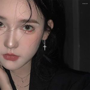 Stud Earrings Korea Style Harajuku Punk Cool Egirl Girl Cross Chain Pendant For Women Men Bff Street Hip Hop Jewelry Gif