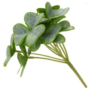 Dekoracyjne kwiaty Shamrock fałszywy sztuczny wystrój zielony wazon łodygi gałąź na żywo dracaena zielony liść bukiety faux bush s -disted