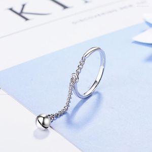 Cluster Rings Authentic 925 Sterling Silver Beads Chain Open Finger Ring for Women Girls Jewel Gift DS1891 Cluster ELOI22