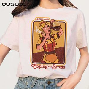 Women's T-Shirt OUSLEE Summer Demon Women's T Shirt Harajuku Scary Cartoon Men's Tee Tops Chic Ullzang Grim Evil Series Tshirt Female Streetwear L230223