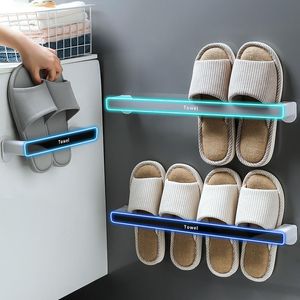 Clothing Storage & Wardrobe Bathroom Punch-Free Shoe Rack Simple Wall-Mounted Slipper