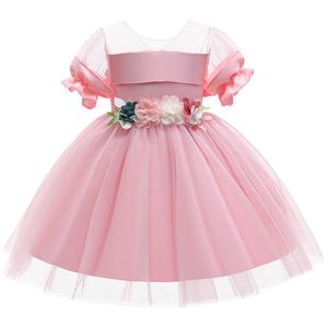 Kız Elbiseleri Yeni Kızlar Çiçek Yaz Elbise Kız Prenses Tutu Elbise Kız Partisi Çocuk Çocuklar Gown Vestidos Resmi Elbise Bebek Giysileri Z0223