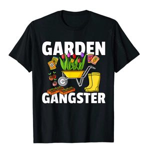 Men's T-Shirts Garden Gangster Gardening Gift For Funny Gardener T-Shirt Family Men T Shirt Cotton Tops T Shirt Funny 022223H