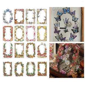 Gift Wrap 32Pcs Scrapbook Stickers Decoration Accs Floral Butterfly Journaling Supplies Decoupage Paper Note For Letter Notebook