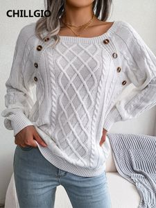 Damenpullover CHILLGIO Damen Strickpullover Lässige Streetwear Strickwaren Lange Ärmel Elastische Trikots Herbst Winter Warmer Strickpullover 230223