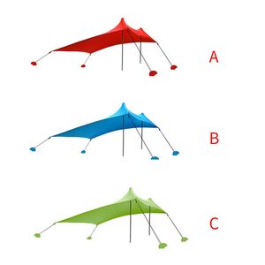 Tents and Shelters Family Beach Sunshade Lightweight Sun Shade Tent Outdoor Portable Tent Waterproof Foldable Camping Canopy Pole Random Color J230223