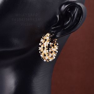 Botiega Circular Coldings Designer Studs Dangle for Woman Gold Splated 18K Diamond Luksusowe oficjalne reprodukcje Never Fade Premium Gifts 008