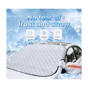 Bil täcker snö ER Windshield Sunshade Protector Outdoor Waterproof Winter Mobiles Anti Ice Frost Exterior Drop Delivery Motorcyklar DHVT8