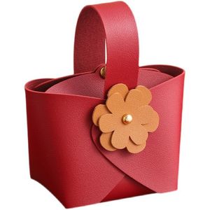 Gift Wrap Pcs Wedding Candy Box Ideas With Flowers Party Supplies Bags Baby Shower Handheld Leather BagsGift