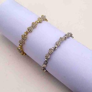 Bangle Bijoux Fashion Full Crystal Cute Dog Bone Luxury Metal Link Bracelet For Women Summer Jewelry