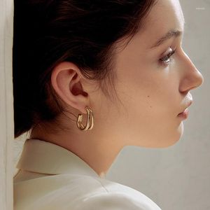 Stud Earrings Light Luxury Simple Geometric Arc For Women Korean Fashion Stainless Steel Jewelry Goth Daily Wear Earring