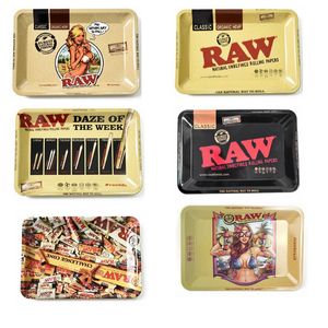 RAW Cartoon Smoking pipe Tobacco Rolling Tray Metal Cigarette Tobacco Brass Plate 180*125*15mm Herb Handroller Smoke Accessories Grinder