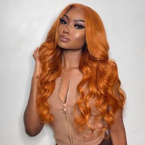 Ginger Closure Wig 5x5 13x4 13x6 Lace Frontal Real HD Transparent 10-30 Inch Front Humain Hair On Sale