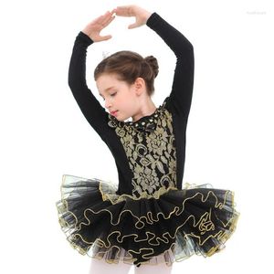 Stage Wear Balet Dancear Dzieci Klasyczny długie rękawe sukienka Tutu dla dorosłych Performance Costume Dance Lotard Child B-6383