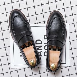 Desgrer Men Casual Slip On Leather Dress Big Size 38-47 Brogue Carving Loafer Driving Shoes D2A22 1CD97