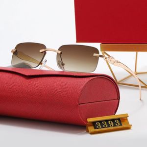 Mens Designer Sunglasses for Women Luxury Brand Oversized Aviation Vintage Rimless Carti Trendy Sunglass Gold Polarize Rectangular Frame Acetate Sun glasses
