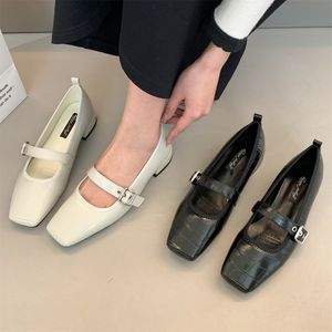 Scarpe eleganti Bailamos Donna Fibbia Mary Janes 2023 Solid Flats Ladies Vintage Mocassini Donna Donna Mujer 230224