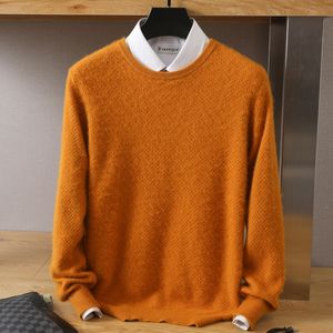Erkekler Tshirts Giyim Sonbahar Kış Mink Cashmere Sweater Düz Renk Büyük Pirinç Tahıl Örgü Jumper Büyük Boyut Gevşek Base Top 230223