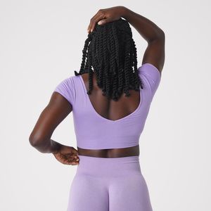 Kvinnors T -skjortor nvgtn sömlös blomstra Bra spandex toppar tees kvinna fitness elastisk andningsbar bröstförbättring fritidssporter underkläder