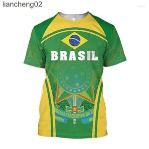 Men's T-Shirts Men's T Shirts Brazil For Men 3D Flag Print Cool Mens Clothing O Neck Fashion Half Sleeve Large Size Tops Tees W0224