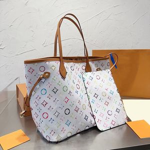 Kvinnors designer färgglada axelväskor topphandtag totes shoppare stor kapacitet ficka med påse gamla blommor tryckt shopping bagage lyxhandväska 32 cm