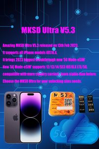 MKSD Ultra 5G Mode-ESIM iOS16.x IP14 13 QPE 모드 스프린트 ATT T-Mobile Spectrum Cricket ESIM을위한 완벽하게 잠금 해제