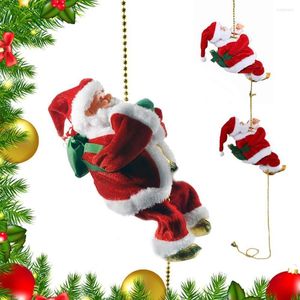 Juldekorationer Santa Claus Musical Climbing Rope Electric Climb Stadder Hanging Decoration Tree Ornament