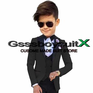 Set di abbigliamento Setelan Anak Laki-laki Potong Tuksedo Pernikahan Anak-anak Jaket Celana Rompi Anak Blazer Set Pakaian Kustom 3-16 Tahun Kom Enfant Garon