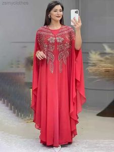 Etniska kläder Abayas för kvinnor Dubai Luxury 2022 Chiffon Boubou Muslim Fashion Dress Caftan Marocain Wedding Party Occasions Djellaba Femme