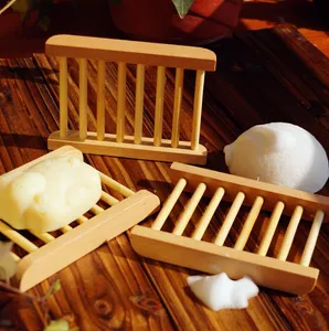 Wholesale Natural Bamboo Wooden Soap Dishes Wood Soaps Tray Holder Storage Rack Plate Box Container for Bath Shower Bathroom 50pcs 11.5*9cm