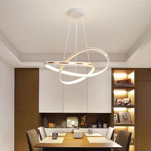 Lampadari Lampadario moderno a LED Telecomando Anello dimmerabile Lampada da soffitto Nordic Home Soggiorno Sala da pranzo Cucina Camera da letto