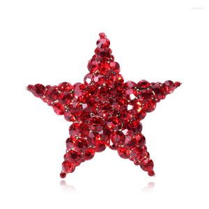 Broschen Blucome Weihnachtsbrosche voll rot fünftbezüge Star Corsage für Frauen Kinder Pullover Bag Hijab Pins Freizeit Schmuck Jahr Geschenke.